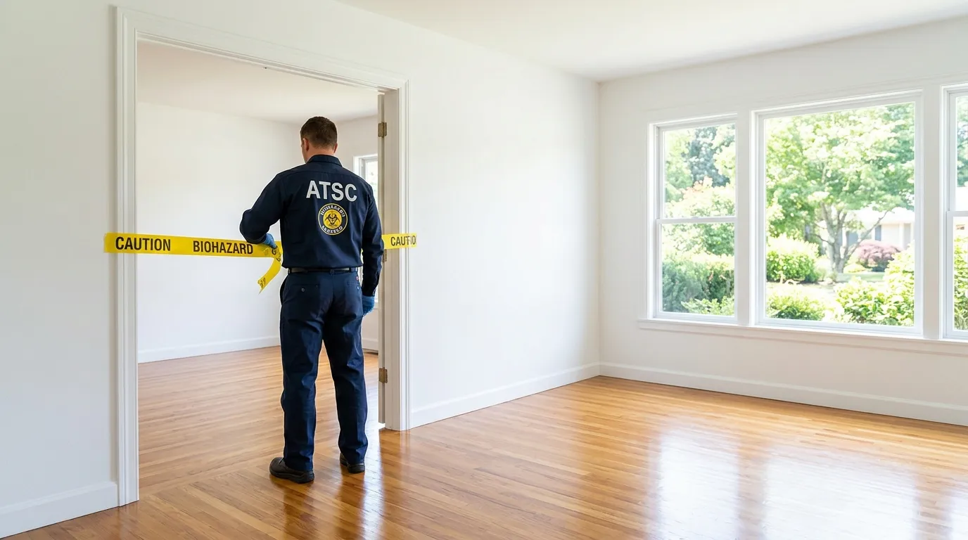 Certified biohazard cleanup crew performing Crime Scene Cleanup in Lakes by the Bay